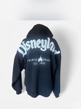 Disney Black  zip up hoodie  with White Logo Back Graphic